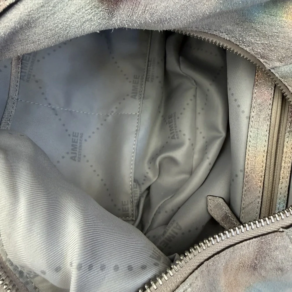 Aimee Kestenberg Rainbow Iridescent Leather Hobo Bag NWOT Boho Hippie Genny
